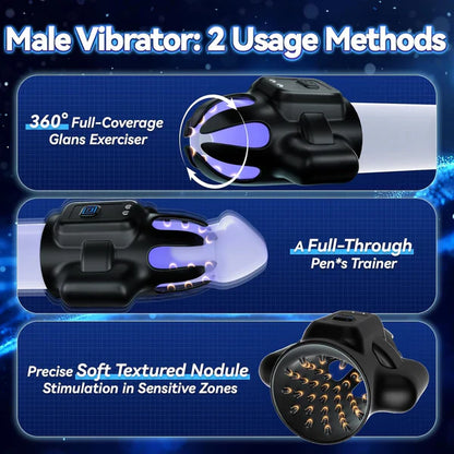 Intelligent Automatic Penis Vibrator Glans Trainer Stroker with 10 Vibration Modes