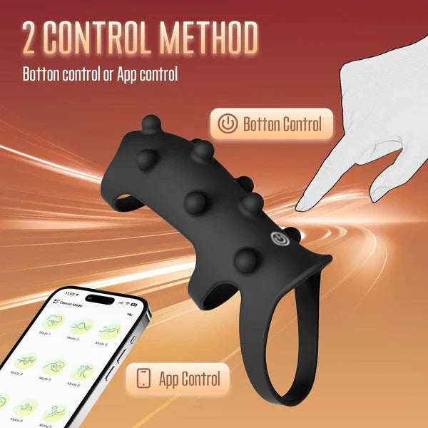 APP Control Penis Trianer Enlarger Cock Ring Masturbator with 10 Vibration Modes