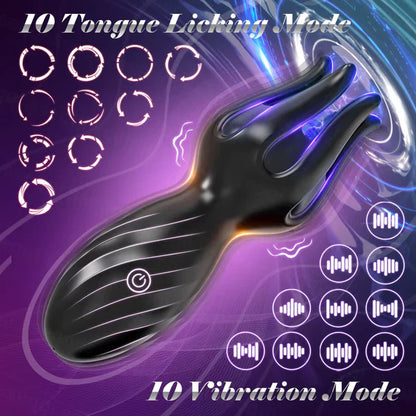 Octopus Tentacle Penis Trainer Vibrator Glans Stimulator with 10 Vibration & Tongue Modes
