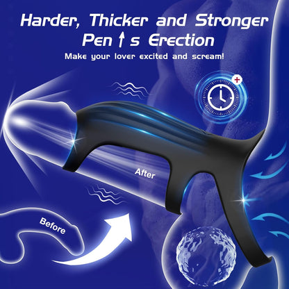 Thickening Penis Ring Sleeve Cock Extender Stimulator with 10 Modes