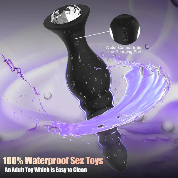 Remote Control Anal Beads Butt Plug Prostate Massager with 10 Powerful Vibrations