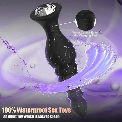 Remote Control Anal Beads Butt Plug Prostate Massager with 10 Powerful Vibrations