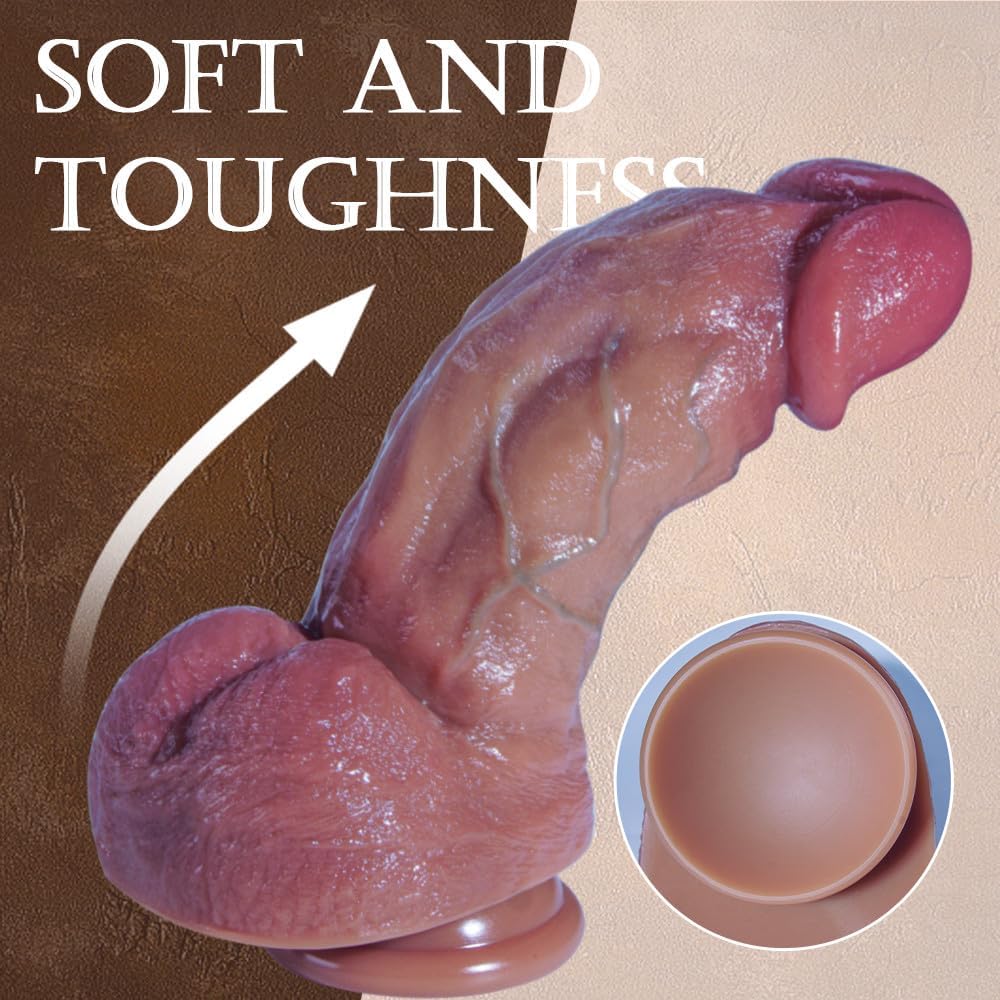 2.7" Diameter Extra Huge Realistic Silicone Dildo with Big Suction Cup