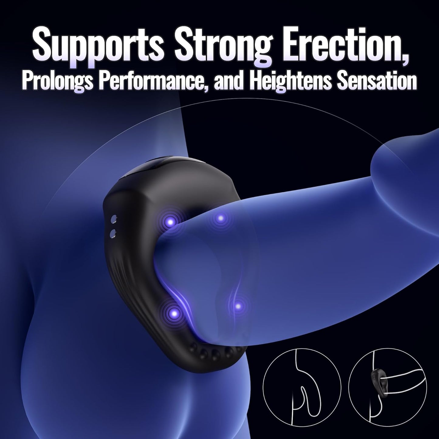 Smart APP Control Wrap-Around Cock Ring Penis Trainer Vibrator with 10 Vibrations Modes