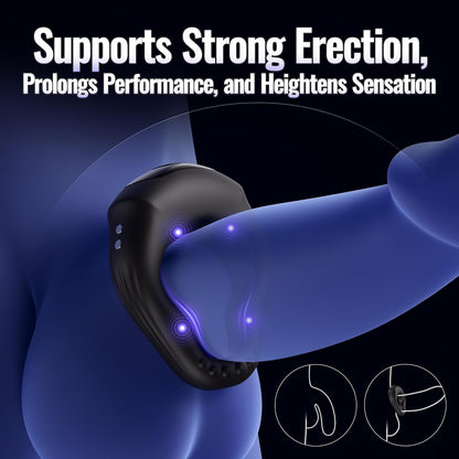 Smart APP Control Wrap-Around Cock Ring Penis Trainer Vibrator with 10 Vibrations Modes