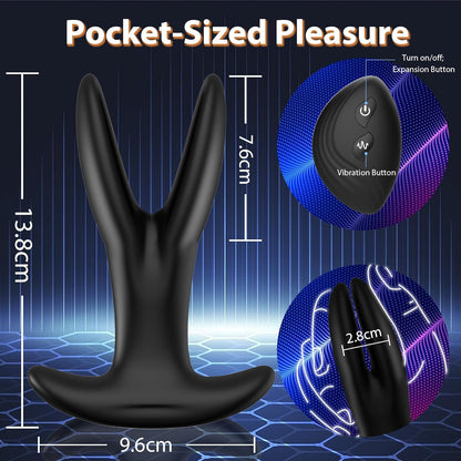 Anal Plug Vibrator Prostate Massager with 9 Vibrations & 8 Expansions