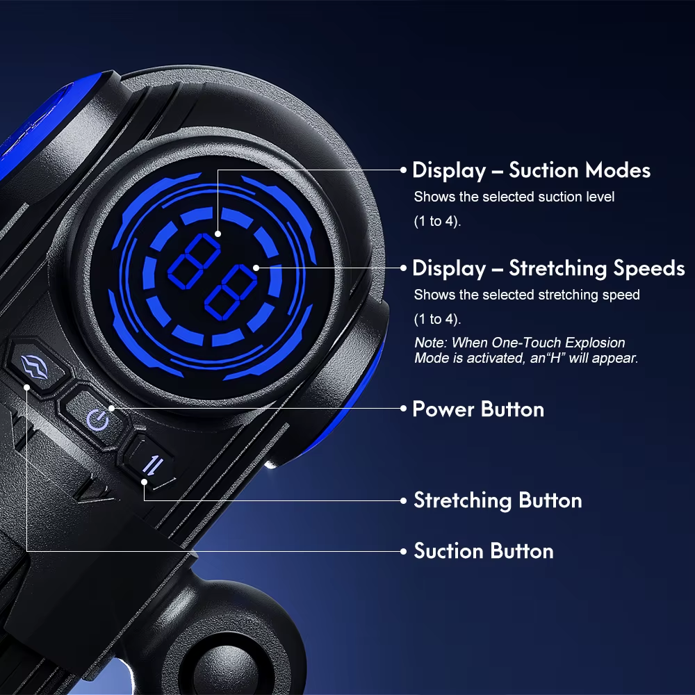 Electric Masturbator Stroker Blowjob with 4 Telescopic & 9 Vibration & 4 Suction Modes