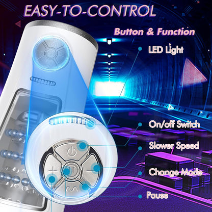 3 Adjustable Beaded Stroking Automatic Masturbator with 7 Modes & 3 Speeds
