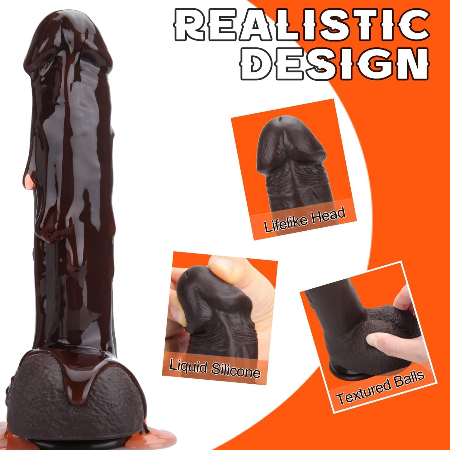 9.8" Realistic Dildo with Remote Control 3 Telescopic & 5 Vibrations Modes