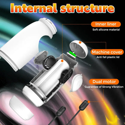 Automatic Masturbator Penis Trainer Vibrator Stroker Blowjob with 10 Vibration Modes