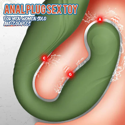 360° Rotating Anal Vibrators Prostate Massager Butt Plug with 10 Powerful Vibrating