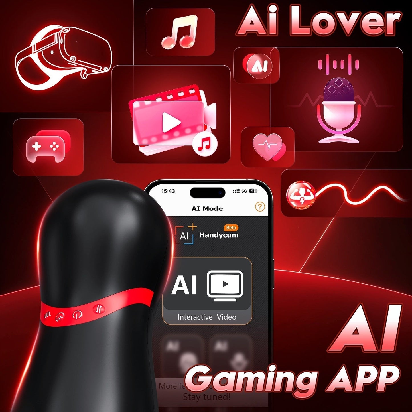 AI-powered Automatic Masturbator Stroker with 3 Telescopic & 10 Vibration & 3 Compression Modes