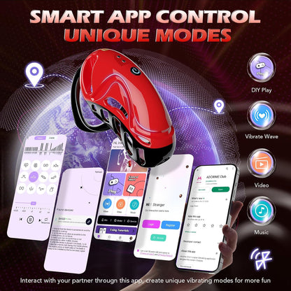 App & Remote Control Chastity Penis Cage Devices Cock Exerciser with 10 Vibrations
