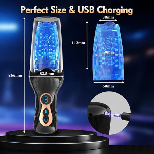 Automatic Masturbator Penis Vibrator Stroker with 9 Thrusting & 9 Rotating Modes