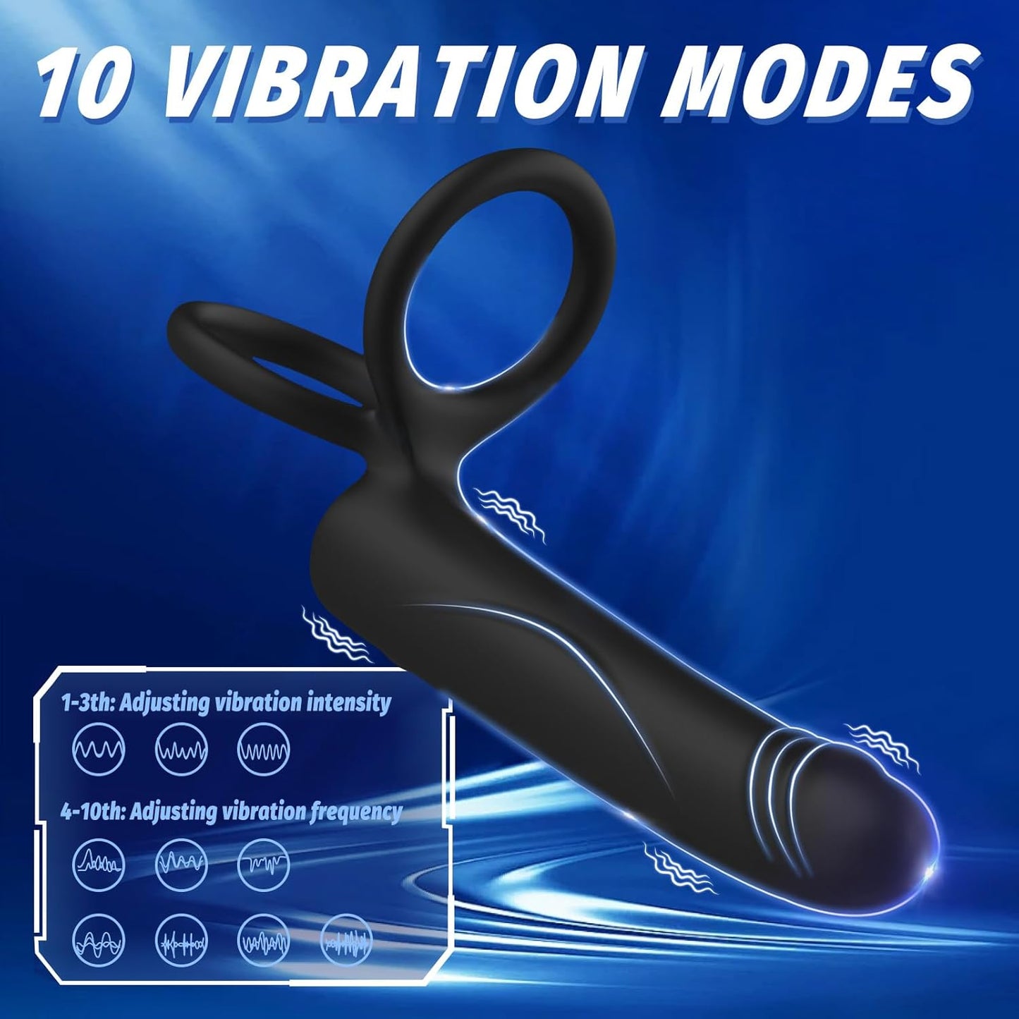 3 IN 1 Anal Dildo Vibrator Butt Plug with 10 Vibration Modes