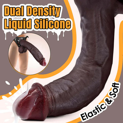 10.8 inch Huge Silicone Realistic Black Dildo with Suction Cup