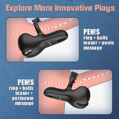 Adjustable Penis Massager Vibrator Glans Stimulator with 9 Vibration Modes