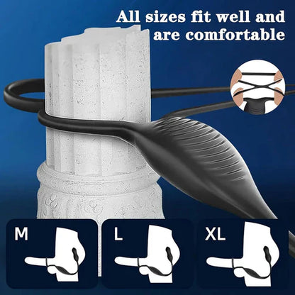 Anal Vibrator Prostate Stimulator Penis Ring with 10 Vibration & 3 Telescopic Modes