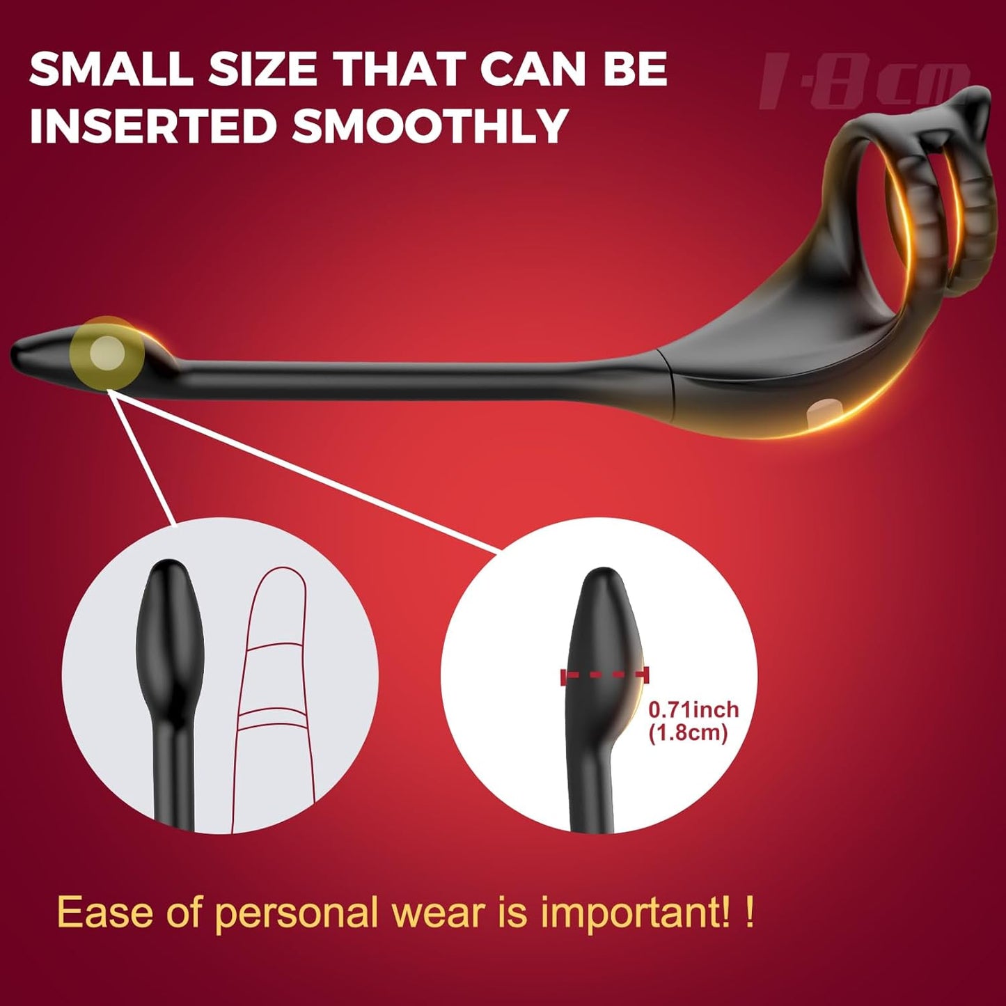 4 IN 1 Penis Ring Anal Plug Prostate Massager with 9 Vibrating Modes