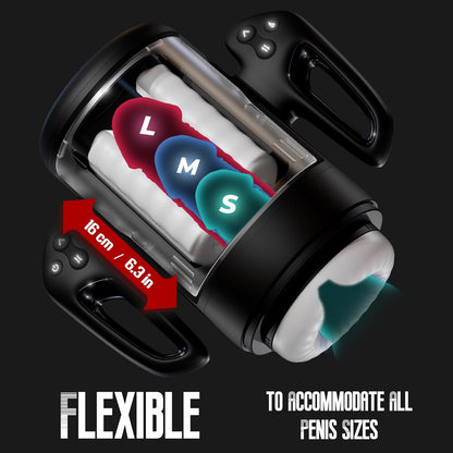 Automatic Masturbator Stroker Sex Machine with 10 Vibrating & 6 Rubbing Patterns & 2 Heating Levels