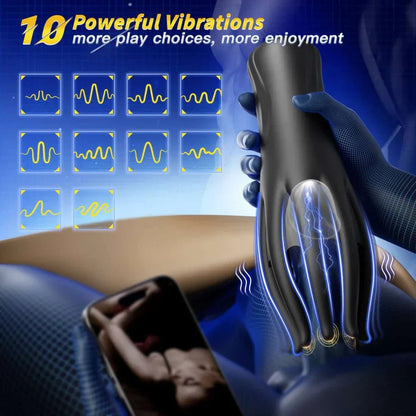 360° All Around Penis Trainer Glans Vibrator  Masturbator with 10 Vibrations