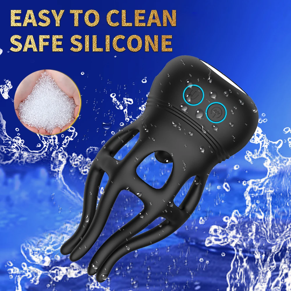 Glans Trainer Vibrator Penis Trainer Massage with 10 Vibration & Rotation Modes