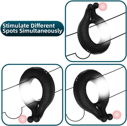 Penis Ring Vibrator Stimulator Adult Sex Toy with 10 Vibrating Patterns