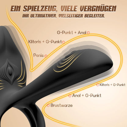 3 IN 1 Dual-Ring Penis Vibrator & Clitoral Stimulator Cock Ring with 10 Modes
