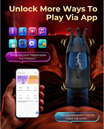 Tongue Licking Electric Penis Trainer Vibrator Glans Stimulator with 9 Vibration Modes