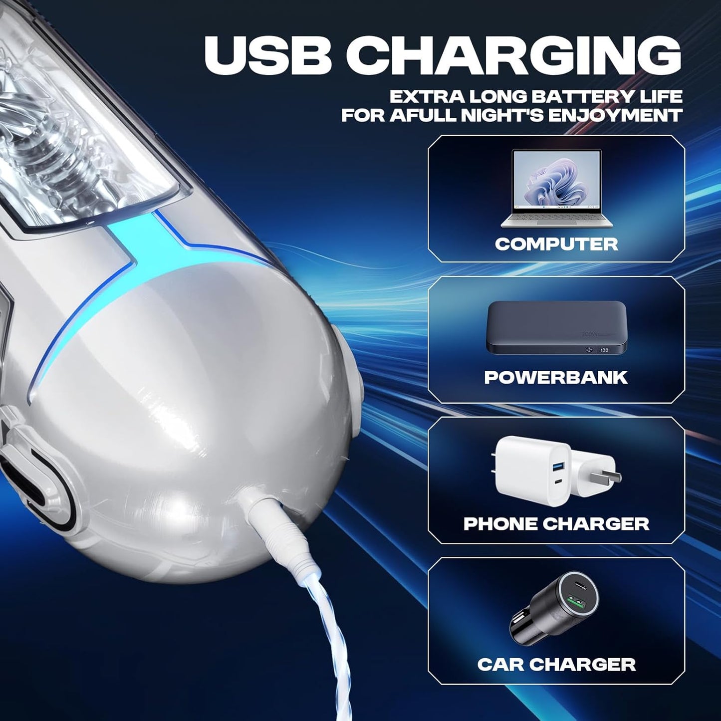 Automatic Masturbator Penis Stroker Blowjob with 10 Vibrating & Sucting & Heating Modes