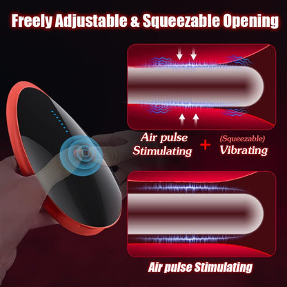 360° Surround Air Pulse Penis Trainer Stroker Masturbator with 7 Intense Vibrating Modes