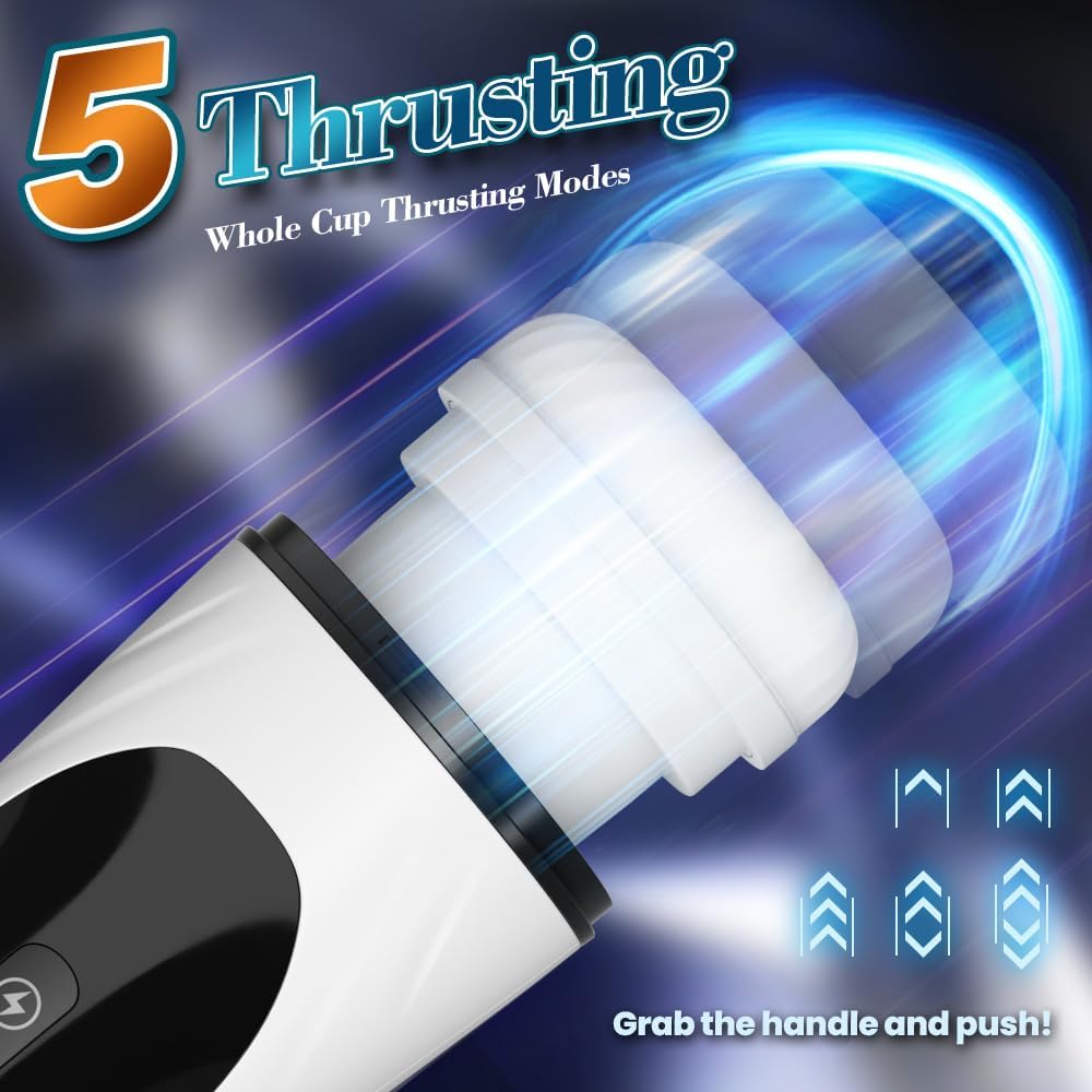 3 in 1 Automatic Male Masturbator with 5 Thrusting & 4 Suction & 7 Vibration Modes