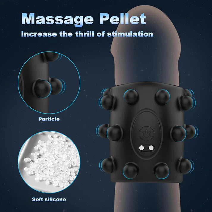 360° Soft Beads Cock Ring Penis Trainer Vibrator with 10 Vibration Modes