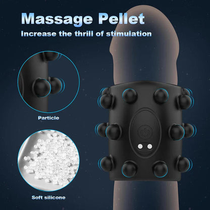 360° Soft Beads Cock Ring Penis Trainer Vibrator with 10 Vibration Modes