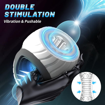 Electric Penis Trainer Stroker Blowjob Masturbator with 10 Intense Vibrations Modes