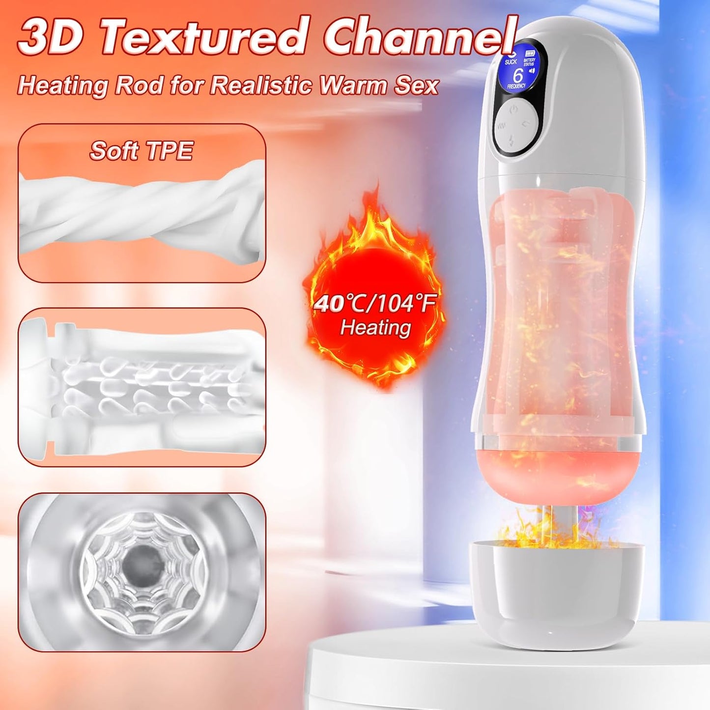 Automatic Sucking Masturbator Stroker Blowjob with 5 Suction & 9 Vibration Modes