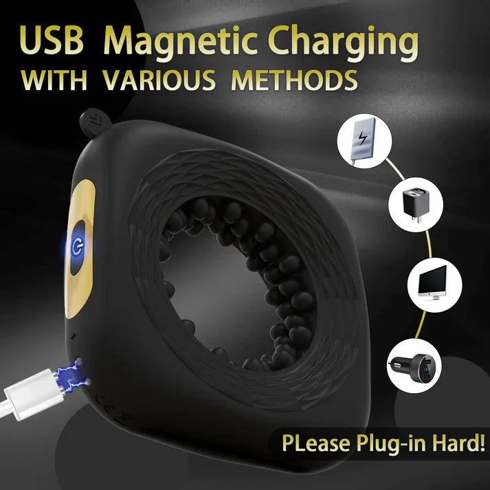 Electric Ring Stroker Glans Trainer Masturbator with 10 Powerful Vibration Modes