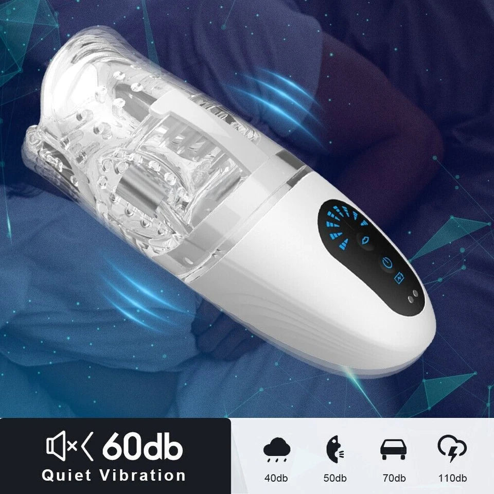 Automatic Penis Trainer Glans Vibrator Masturbator with 5 Bites & 8 Vibration Modes