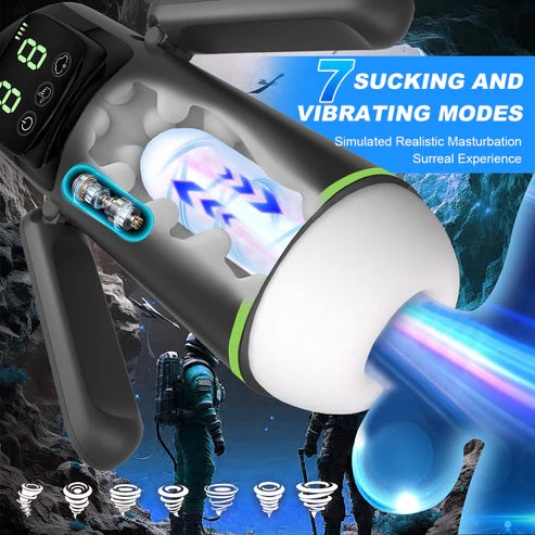 Automatic Masturbator Stroker Blowjob Sex Machine with 7 Sucking & Vibrating
