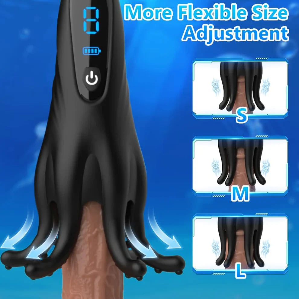 Fully Wrapped Penis Trainer Tentacle Vibrator Stroker with 10 Vibration Modes