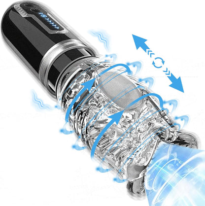 Automatic Penis Trainer Stroker Masturbator with 5 Thrust & Rotation & 7 Vibration Modes