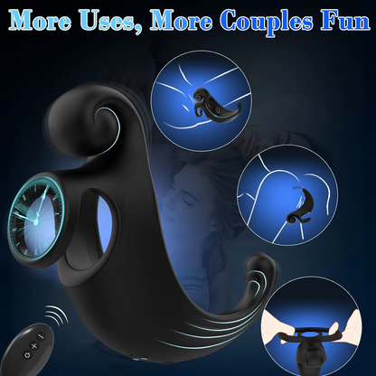 3 IN 1 Electric Penis Trainer Vibrator Cock Ring with 10 Powerful Vibration Modes
