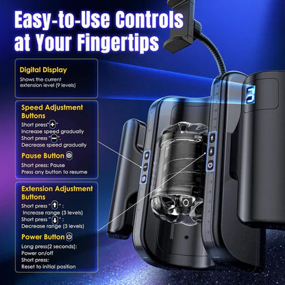 Automatic Masturbator Penis Trainer Blowjob Machine with  9 Thrusting & 3 Gears Speed