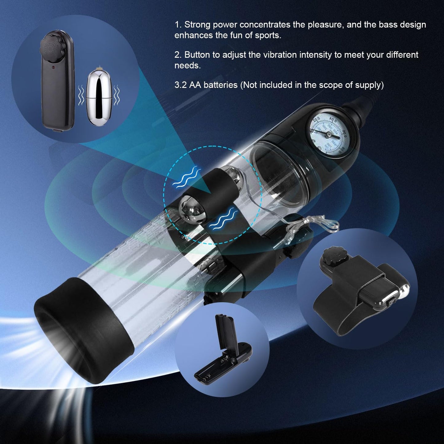 Electric Enlarge Air Penis Vacuum Enlargement Training Device with Multifunctional Modes