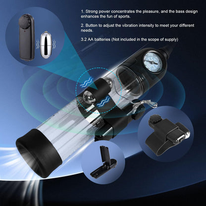 Electric Enlarge Air Penis Vacuum Enlargement Training Device with Multifunctional Modes