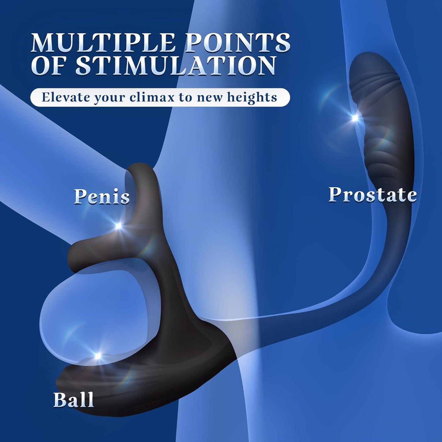 3 IN 1 Prostata Massager Penis Ring Anal Vibrator mit 10 Vibration & Rotation Modes