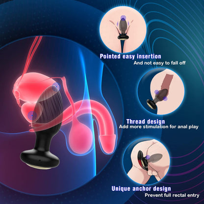 Plug anal vibrateur Anal Toys avec 7 modes de vibration et 7 modes de rotation 