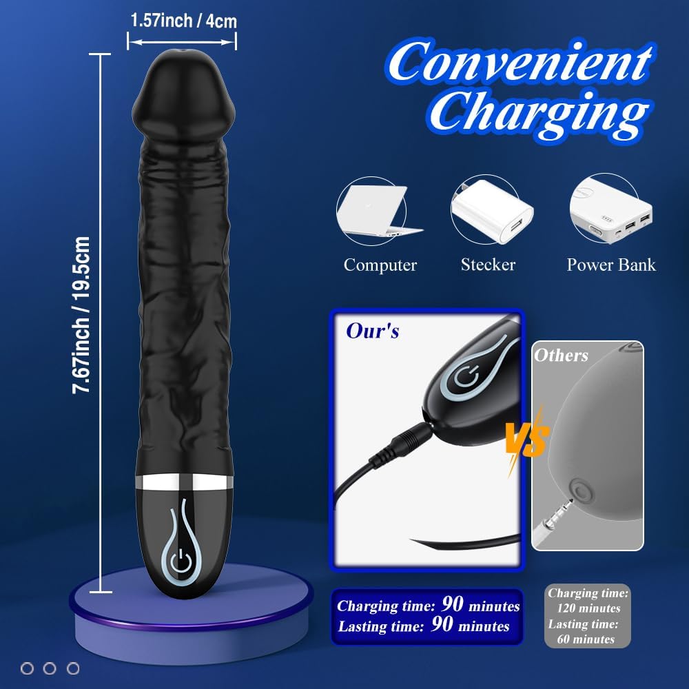 Thrusting Dildo Vibrator Anal Toys with 7 Powerful Vibrations