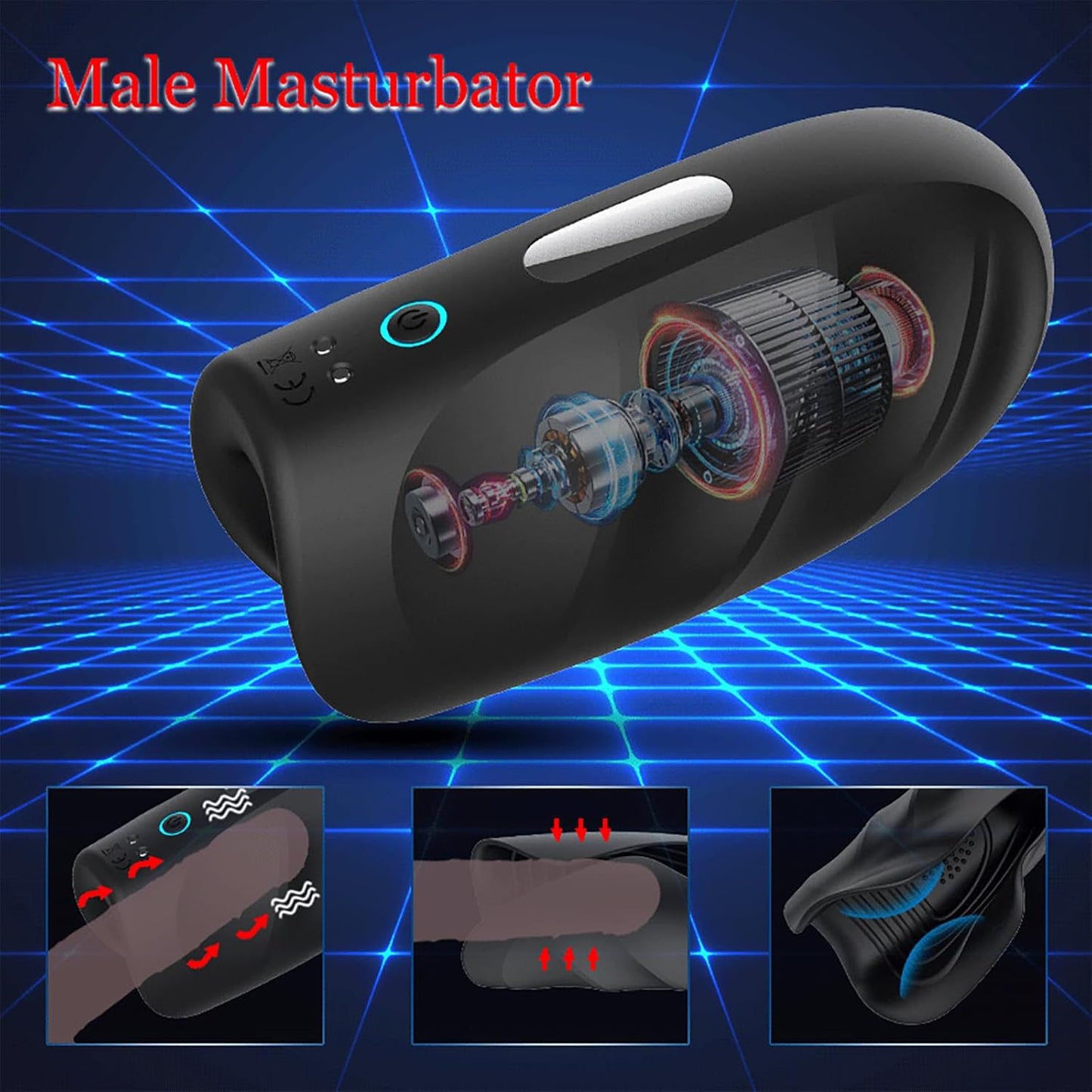 10 Powerful Modes Electric Trainer Glans Stimulator Male Masturbator