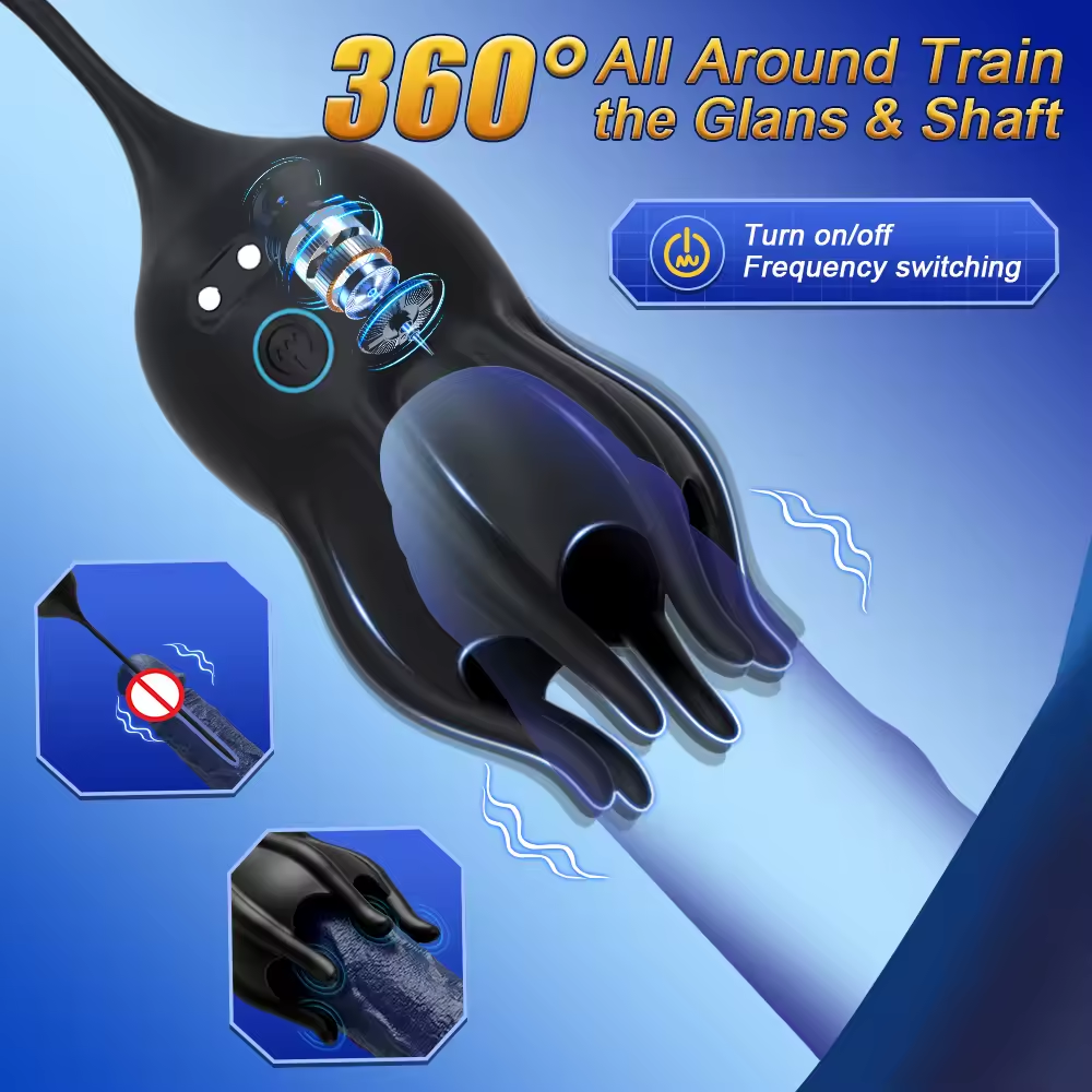 Electric Penis Trainer Vibrator Glans Stimulator with Urethral Sound & 10 Vibration Modes